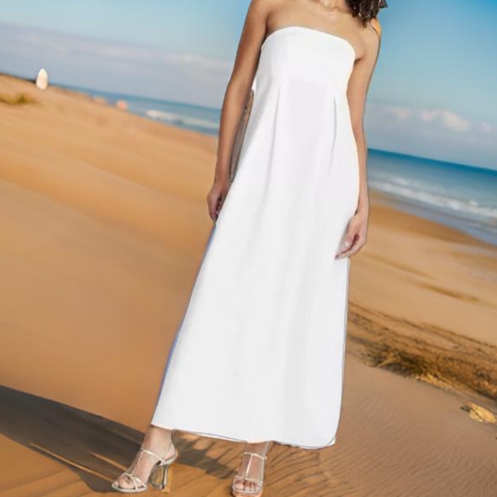Strapless Ankle White Dress Sz 4